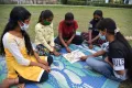 Prity Tanti, 18 yrs, member of the adolescent girls club speak about the nutrition food to her club members at Anandabari Tea estate in Dibrughar district of Assam.