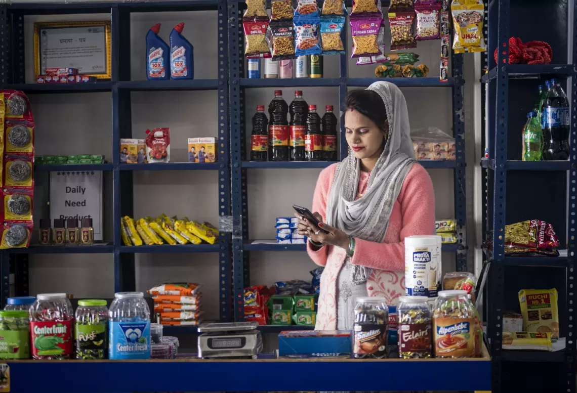 Nisha, a beneficiary of Didi Ki Dukaan