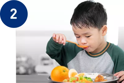 Berikan makanan gizi seimbang sesuai umur