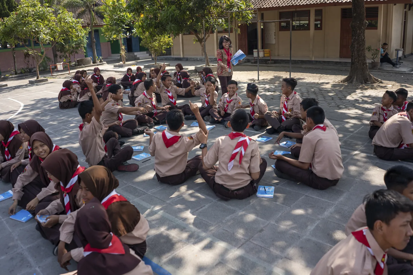Students participating in Aksi Bergizi