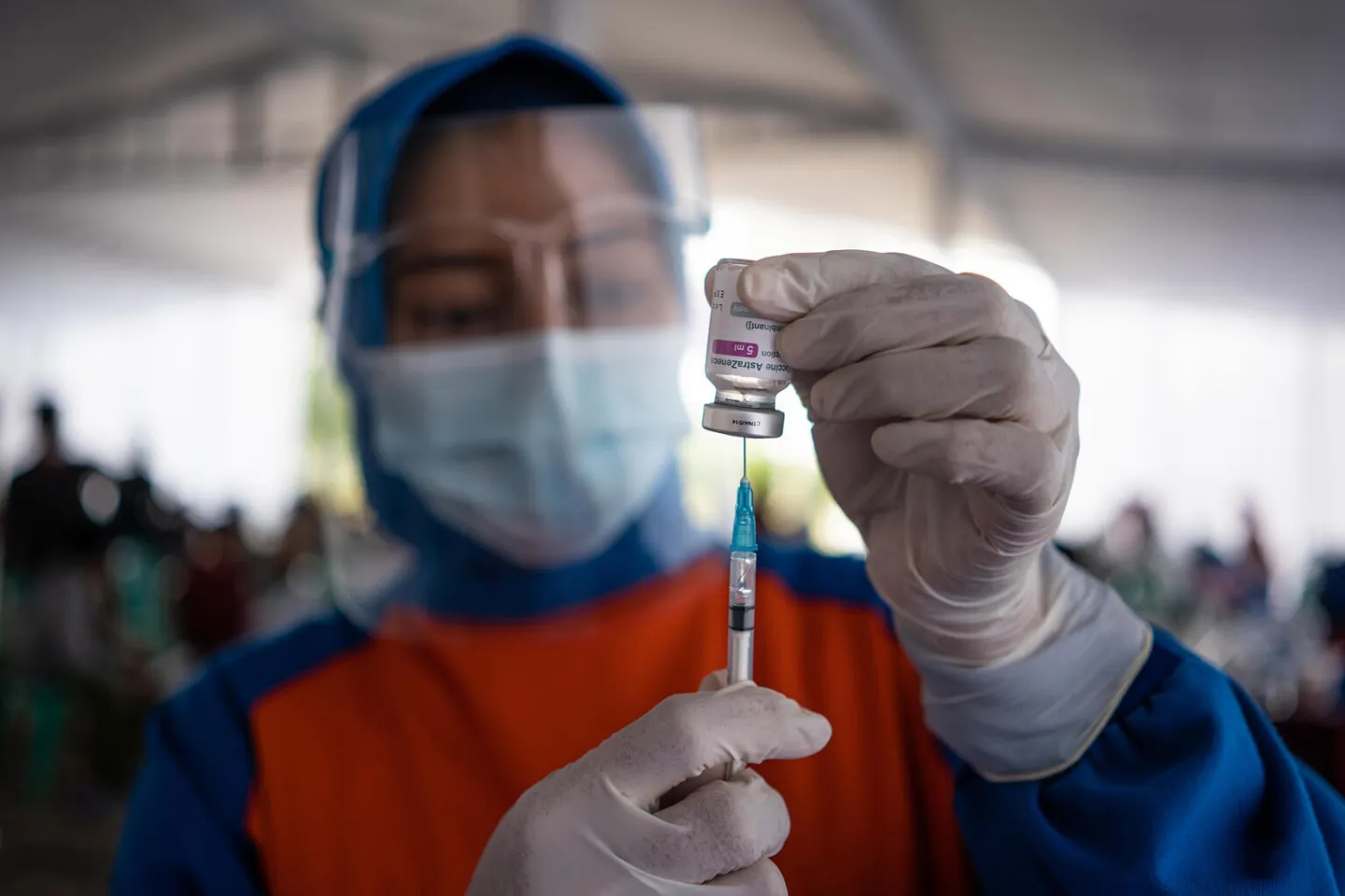 COVID-19 vaccine at a mass vaccination 