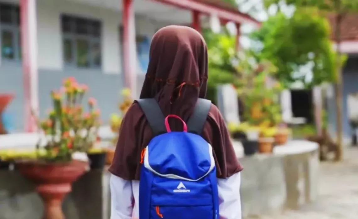 Sava, 16, an out-of-school child, back in school