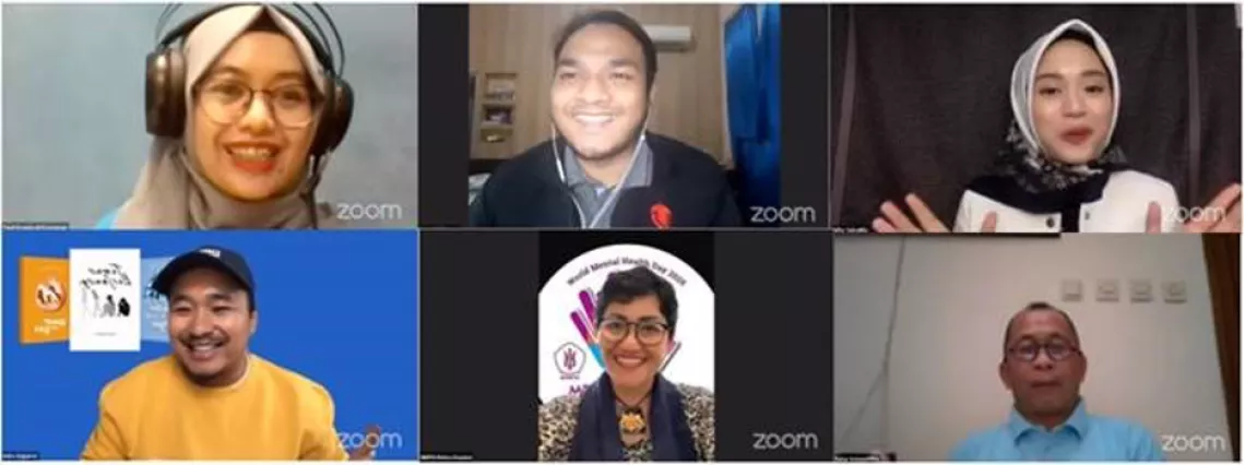 Participants take part in the 5th session of RUANG PEKA via Zoom