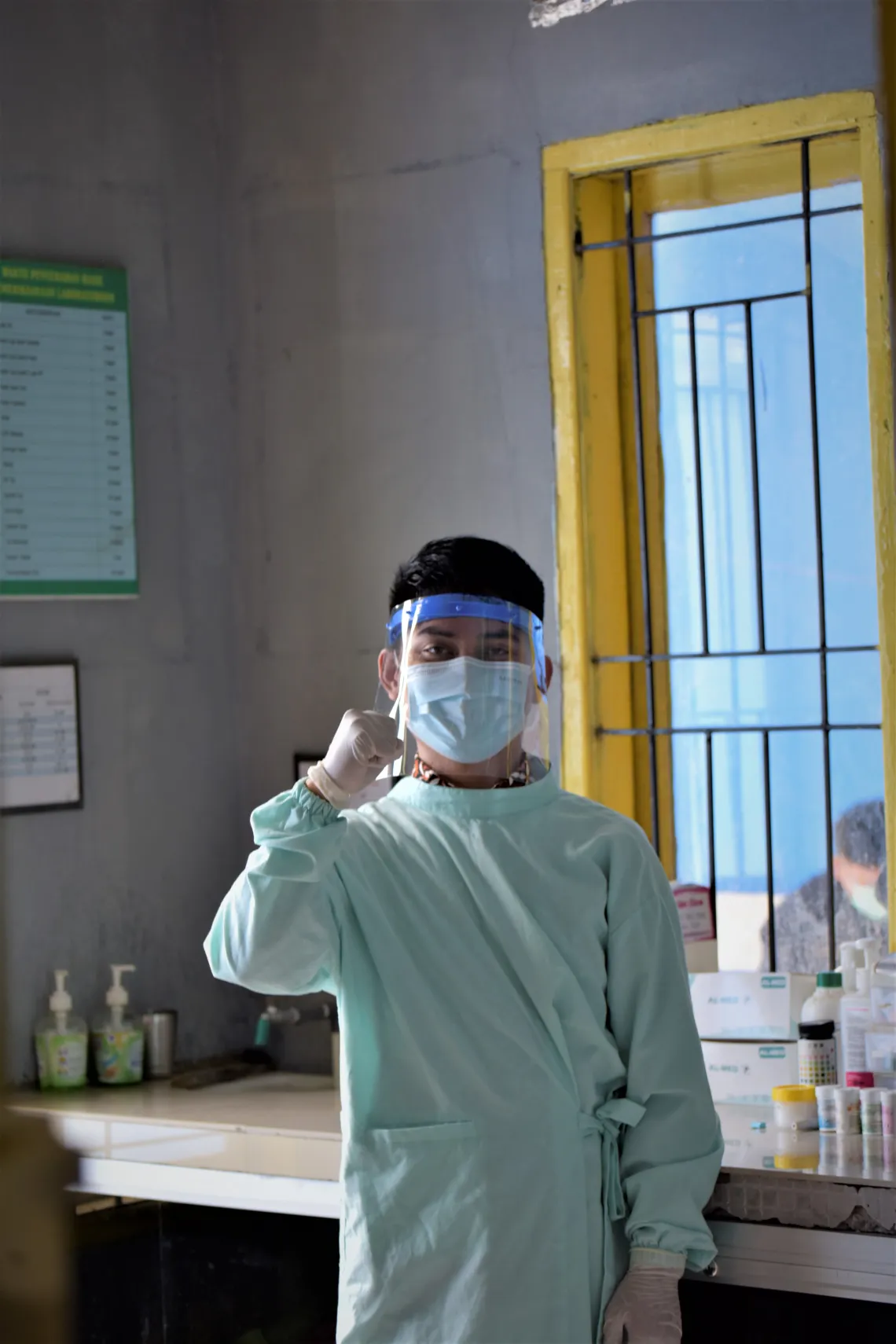 Panca in his medical laboratory.