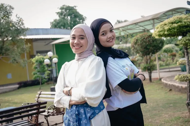 Adolescents smiling