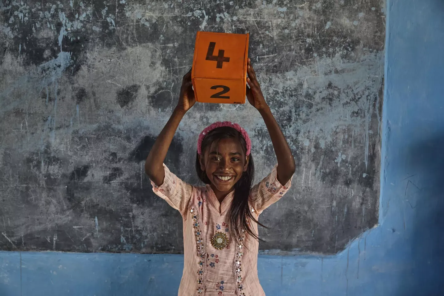 Child at school in India