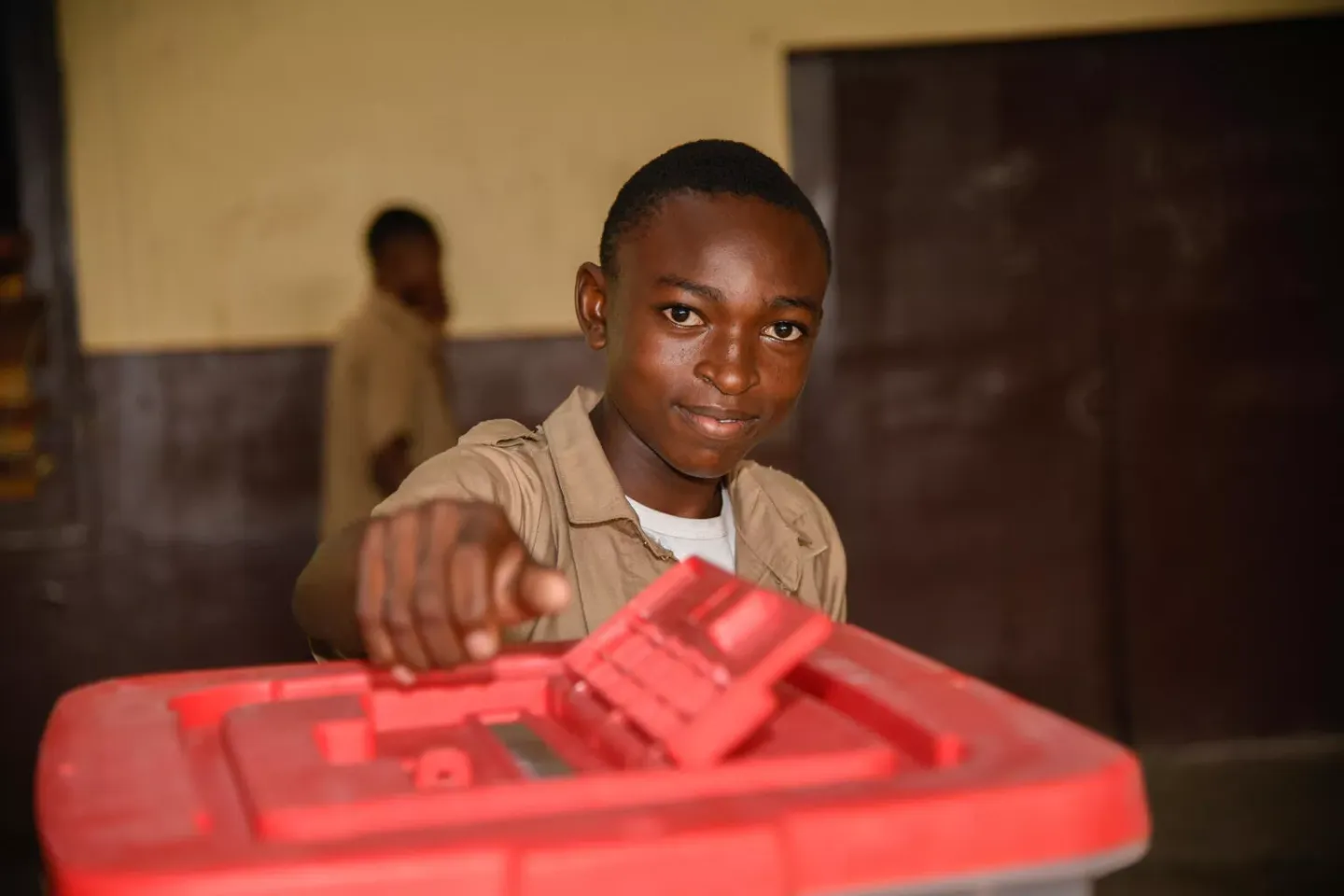 A child voting