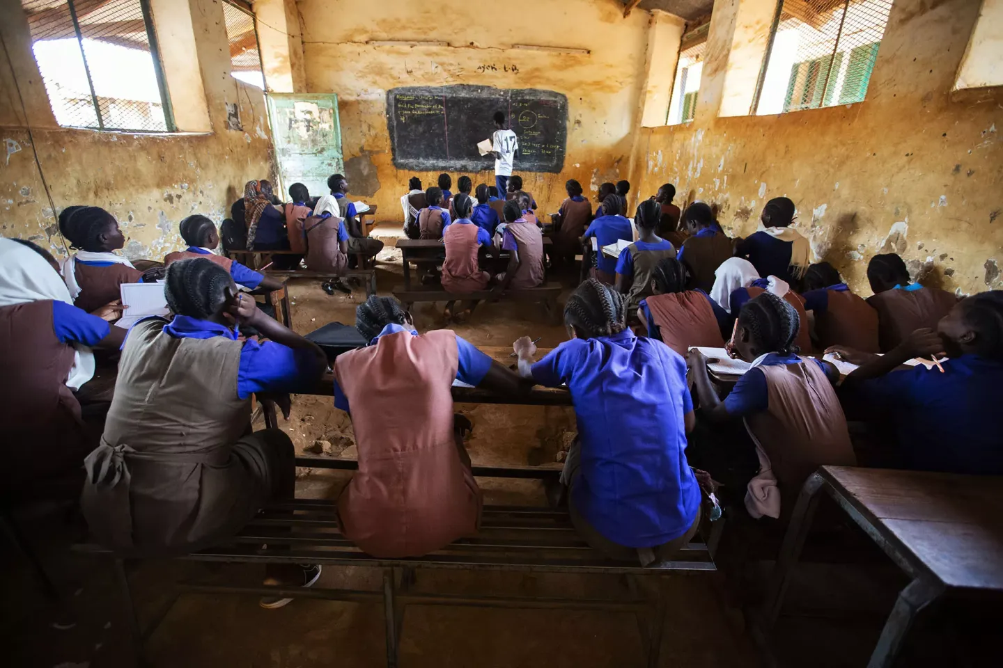 Students in a classroom, South Sudan