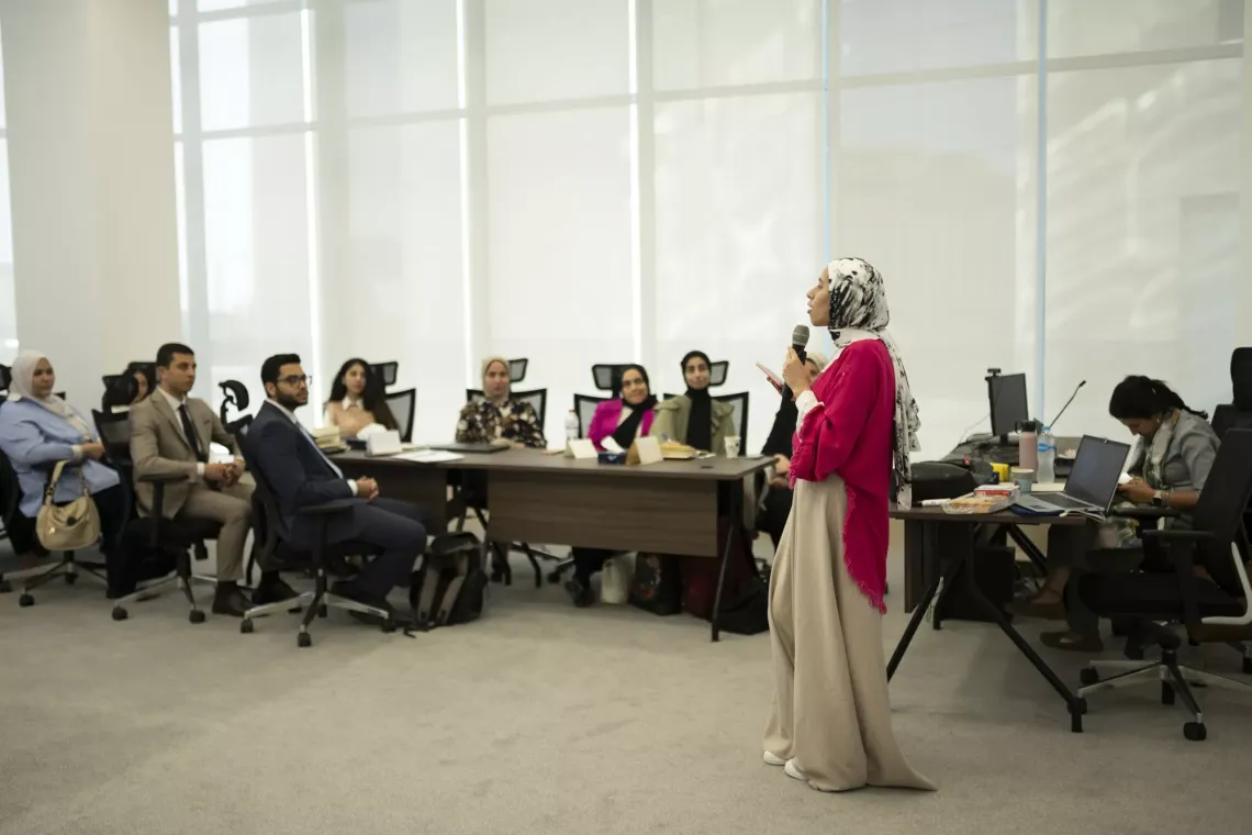 Rawan leads a foresight workshop in Egypt