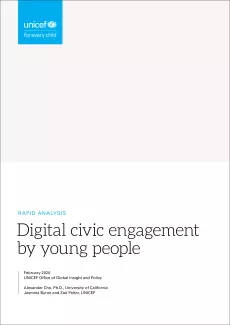Cover image for UNICEF Global Insight rapid analysis of digital civic engagement paper