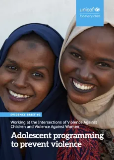 Cover of the report "Adolescence programming to prevent violence."