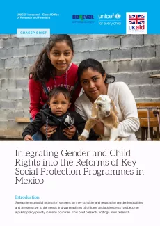 Cover of report titled "Integrating Gender and Child Rights into the Reforms of Key Social Protection Programmes in Mexico"