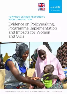 Cover of report titled, Evidence on Policymaking, Programme Implementation and Impacts for Women and Girls