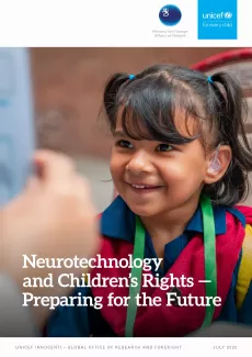 Cover of report titled "Neurotechnology and Children&rsquo;s Rights&mdash;Preparing for the Future"