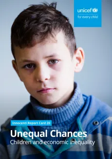 Cover of Report Card 20 titled Unequal Chances: Children and economic inequality.