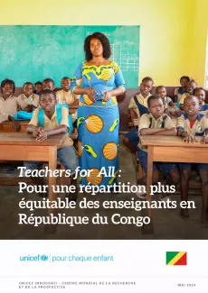 Cover of Teachers of All: Congo report featuring a teacher in Congo with her class