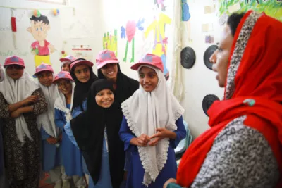 Students in a Government Primary School Sheikh Maula Gambat, Khairpur district, Sindh province, Pakistan. 