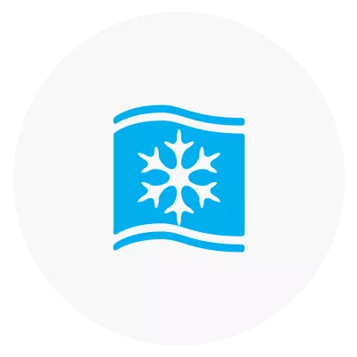 An icon of a blanket and a snowflake