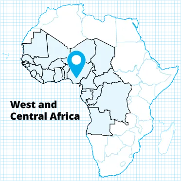 Central and Western Africa map graphic