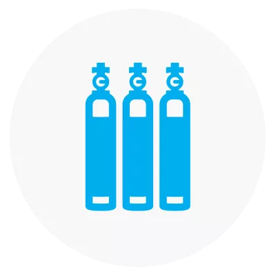 Icon of three oxygen cylinders