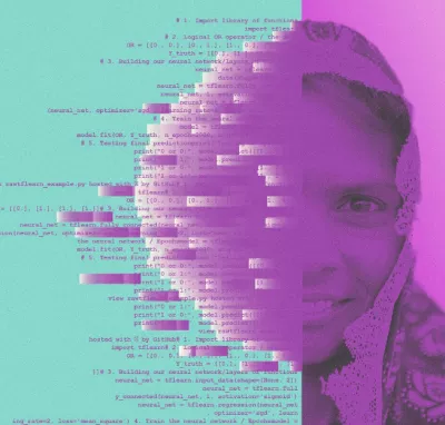graphic image of a child with AI effects