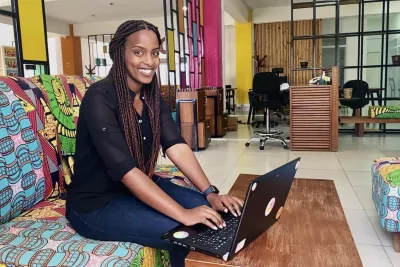 woman on computer