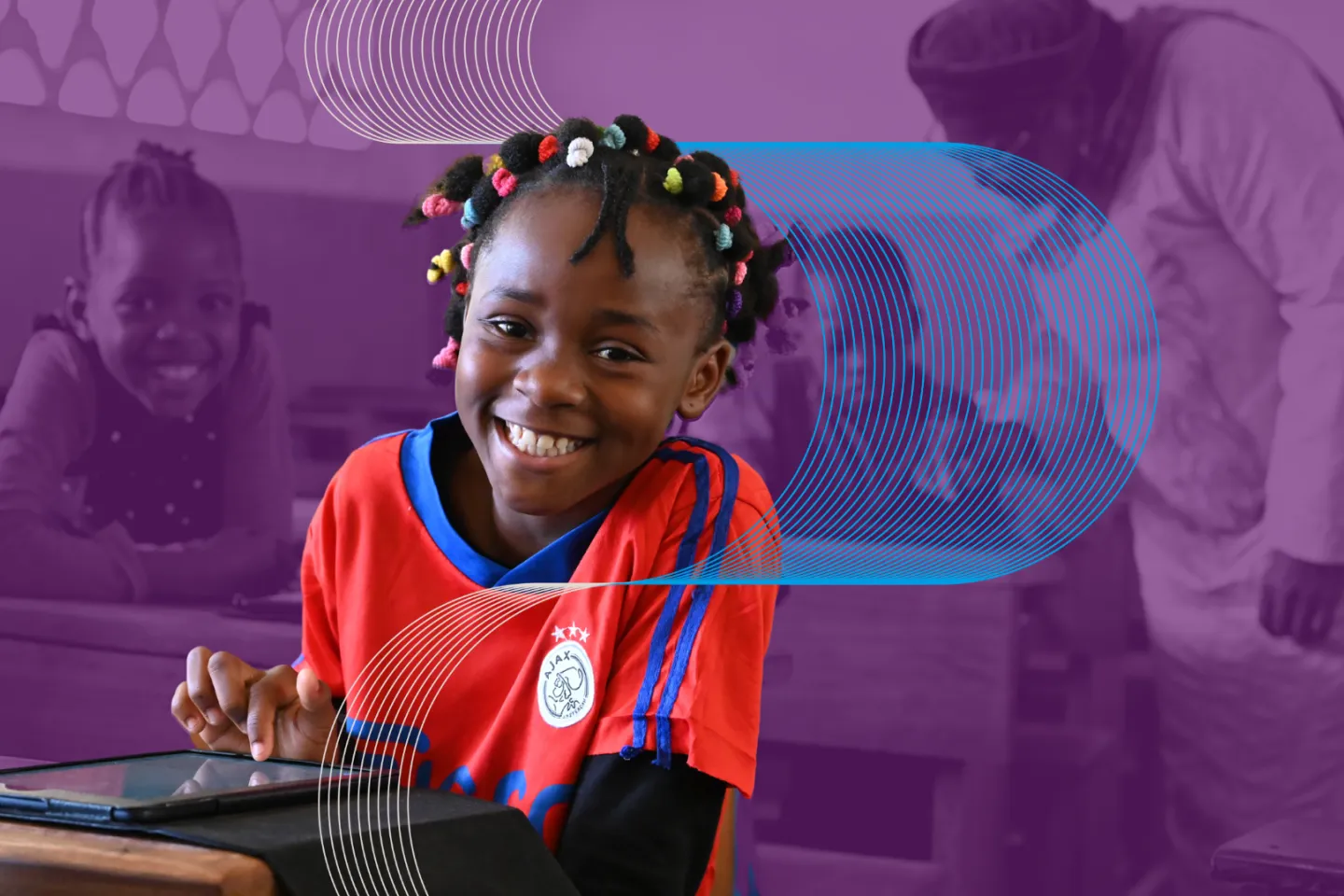Children learn with tablets and computers in the Public Melen School of Yaound&eacute;, the capital of Cameroon.