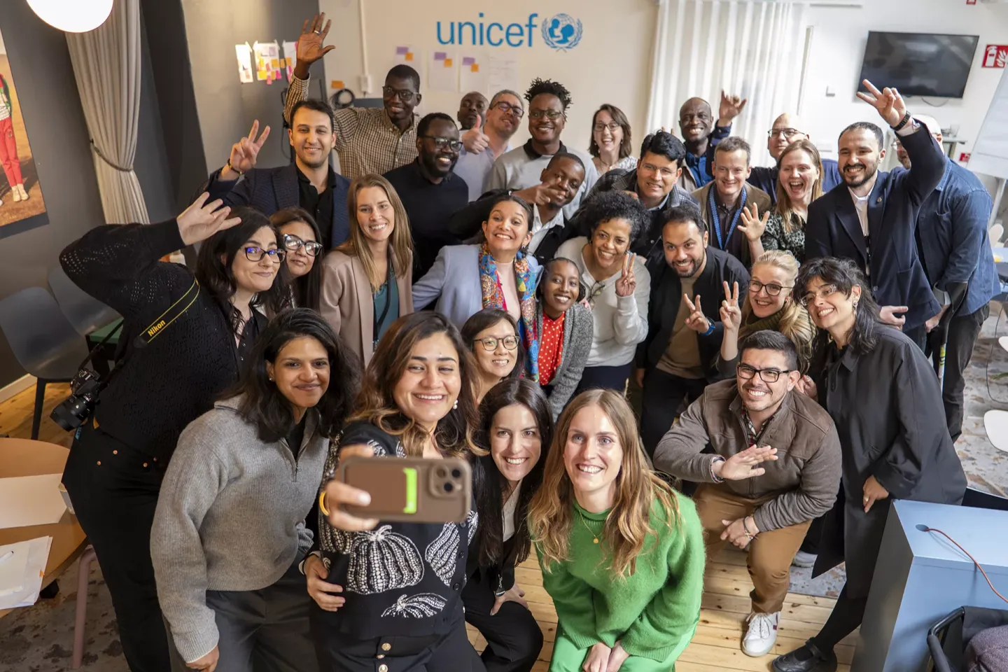 group selfie of the team involved