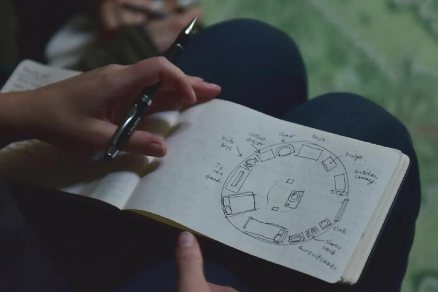 person sketching 