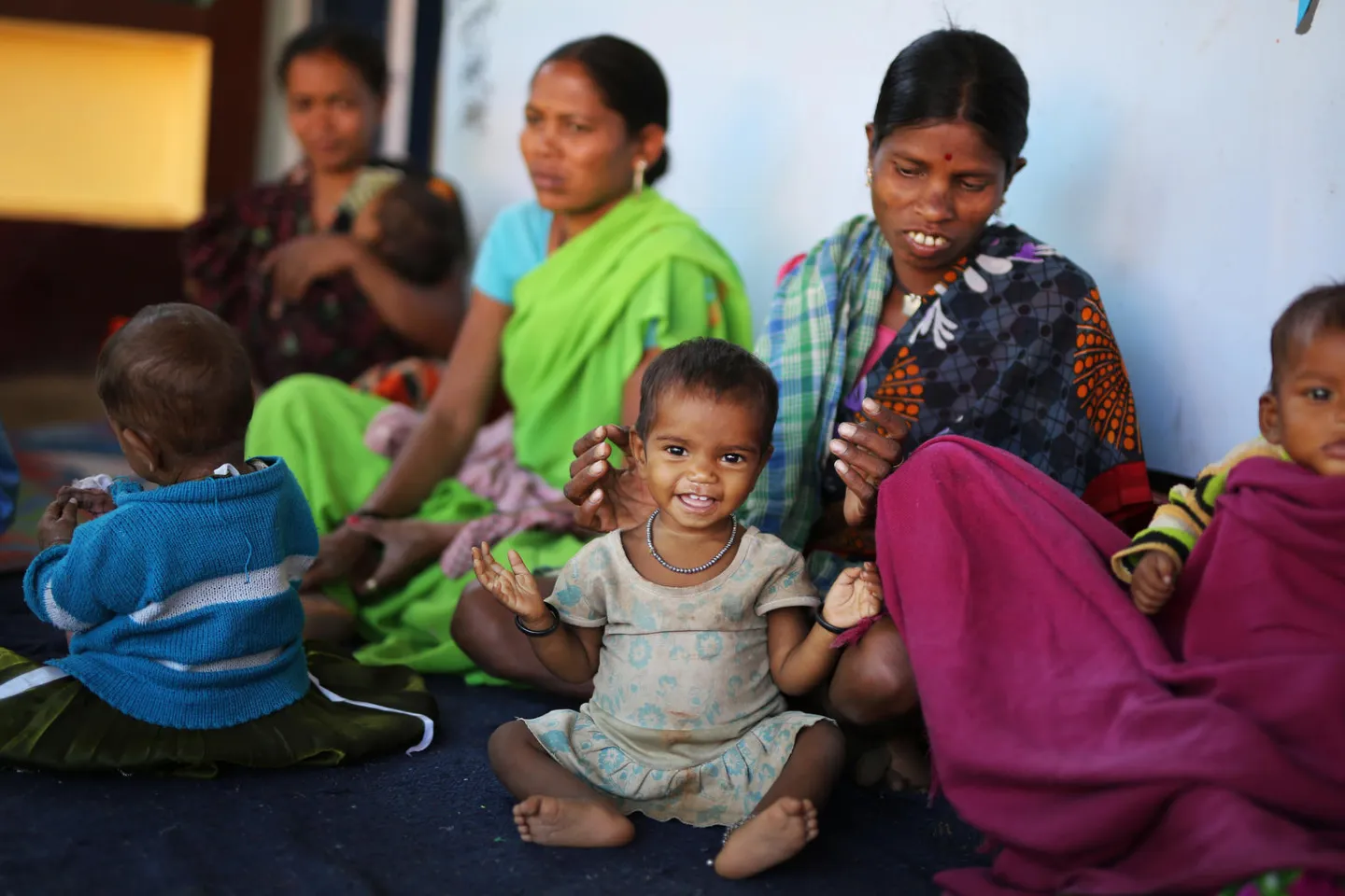 A girl child plays at Nutrition Rehabilitation Centre in Orchha, Narayanpur, Chattisgarh.