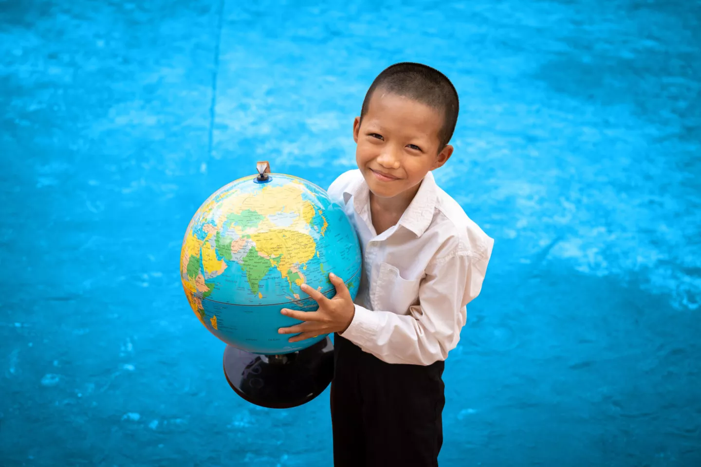 Hun Sen Phum Thmey Primary School, Sangkat La Ban Siek, Krong Banlung, Ratanakiri province, Cambodia. Portrait of Touch Pavchhay, 12 years old. In the future, he wants to design a mobile app that makes education fun and easy.