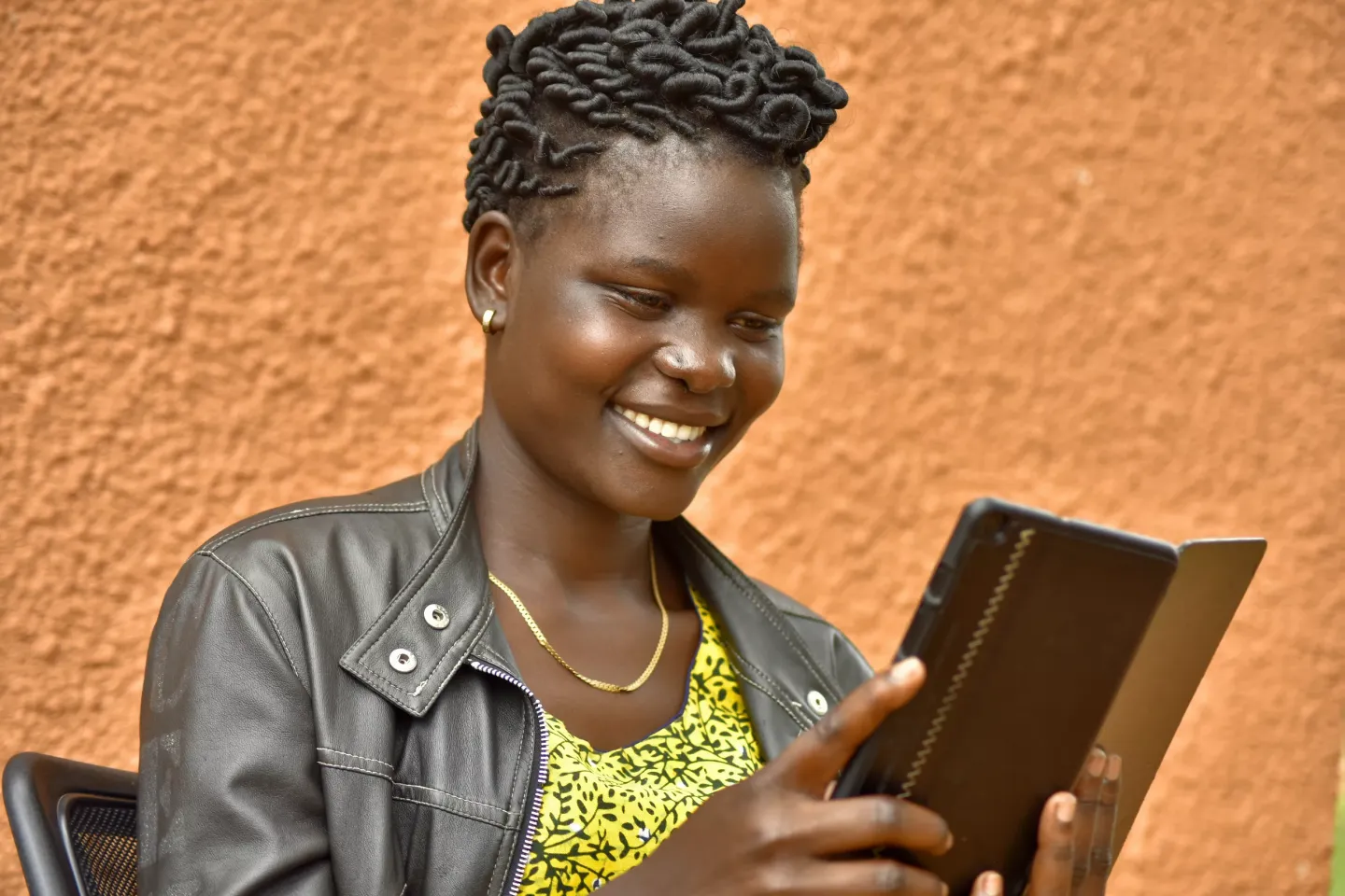 Girl looking at her cell phone