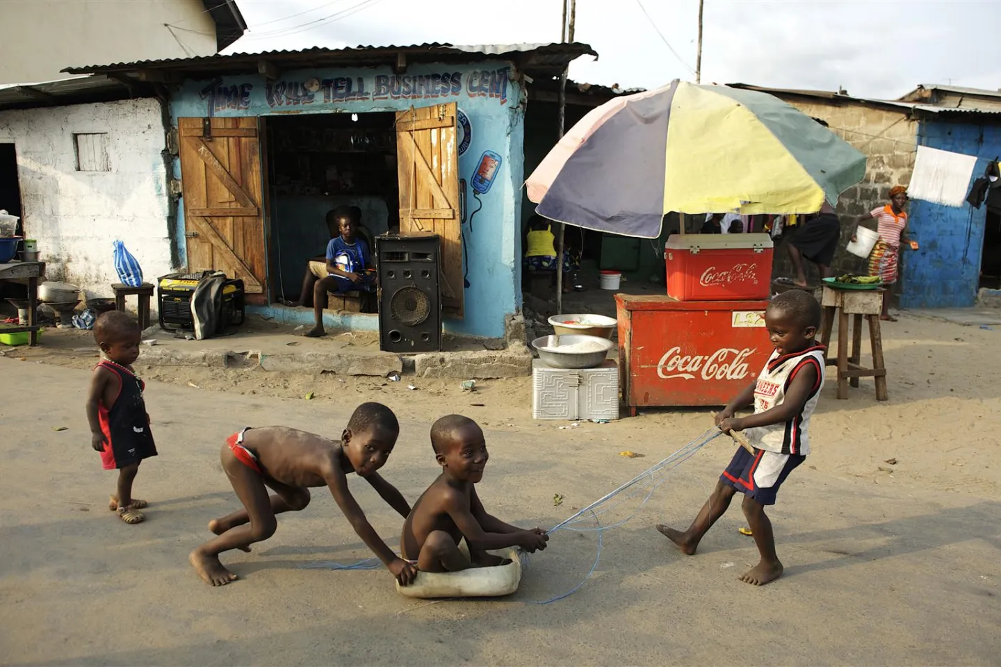 Children playing in WestPoint, Monrovia, Liberia