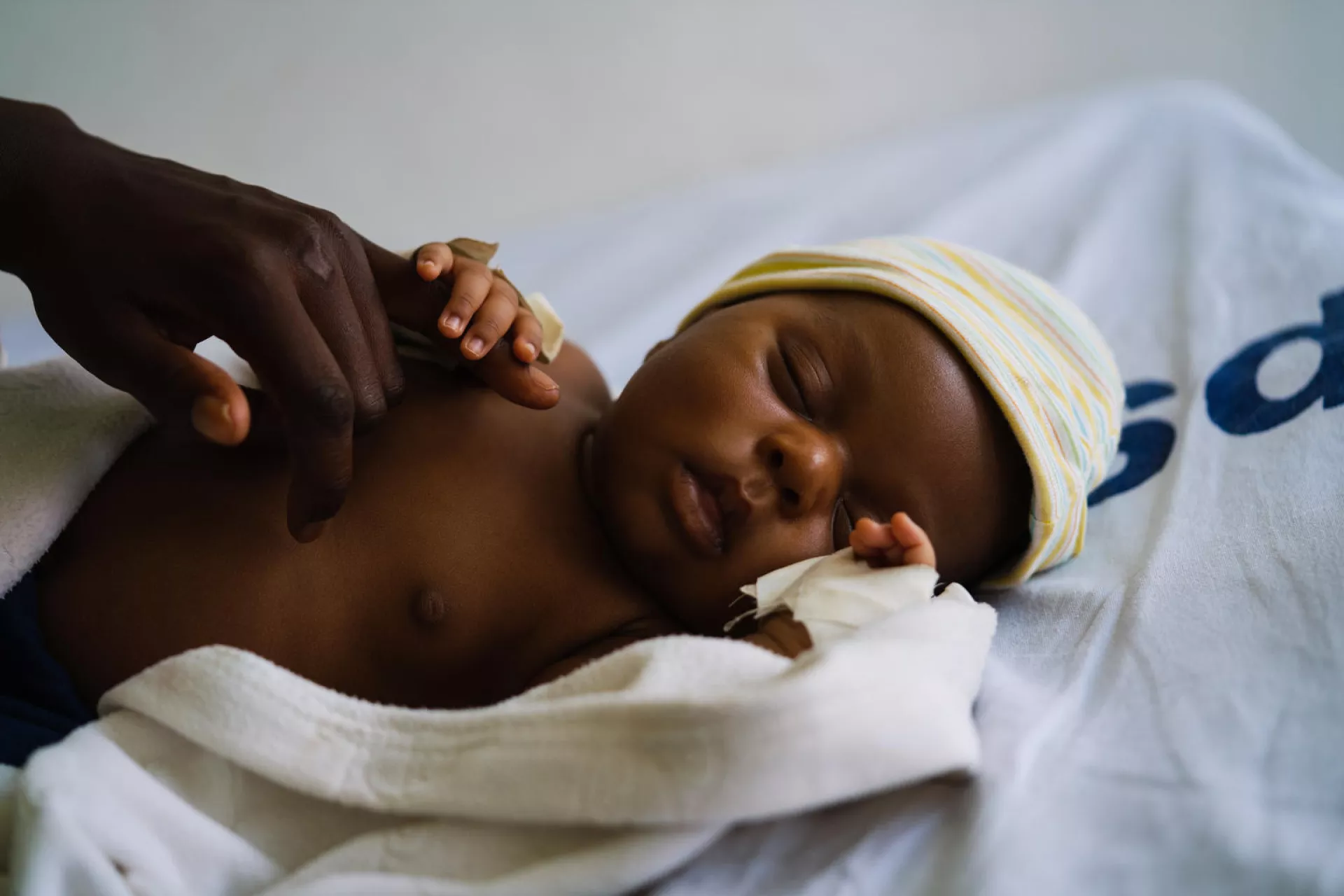 A close-up of Hadija Mwasimaga&rsquo;s newborn baby boy, Isaka.