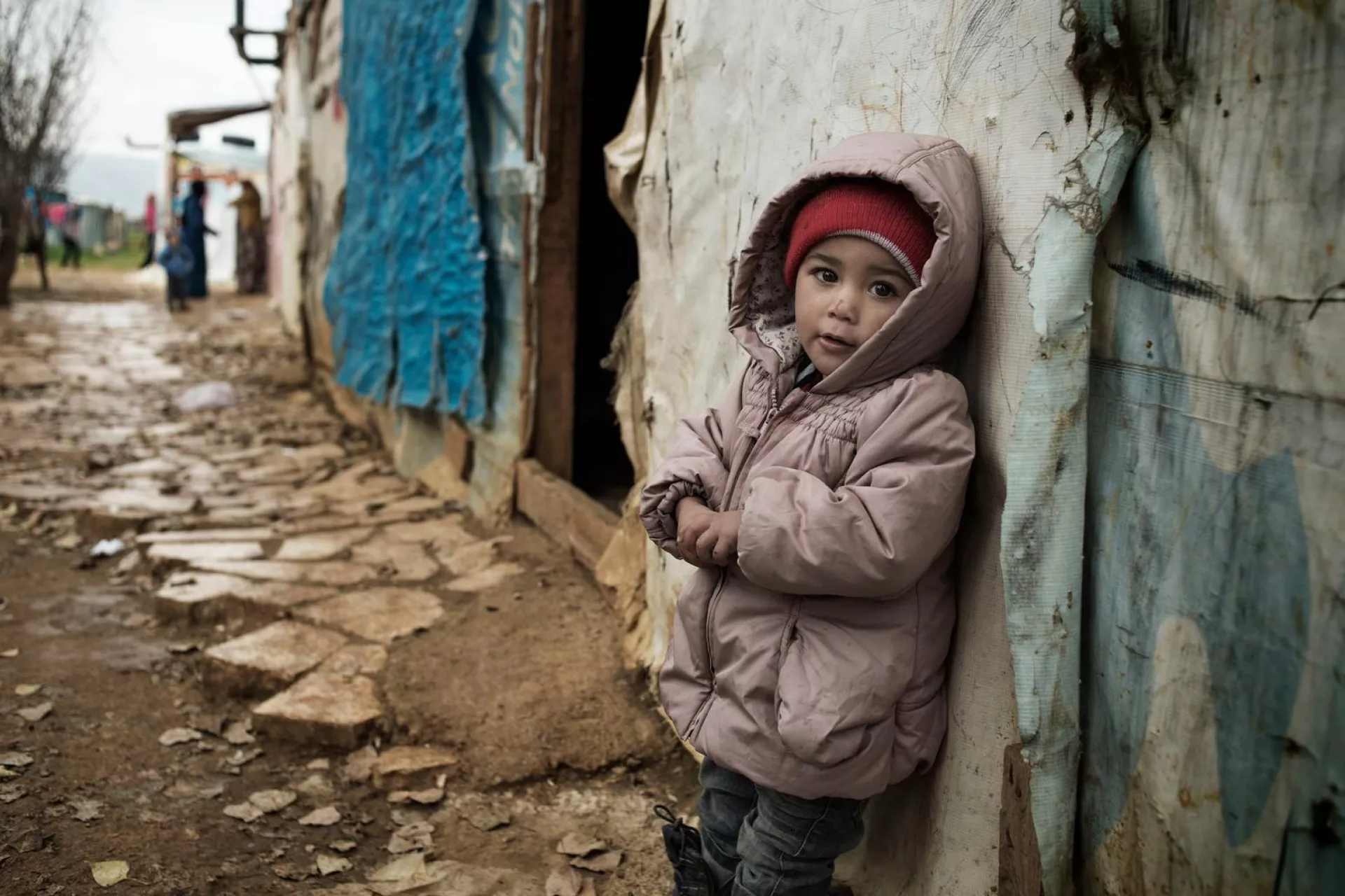 Saadnayel Camp, an informal tented settlement where Syrian refugees are taking shelter, in the Bekaa Valley, Lebanon