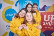 Sofia (18), Ielizaveta, Veronika and Olha are training to be psychologists at the university in Kropyvnytskyi