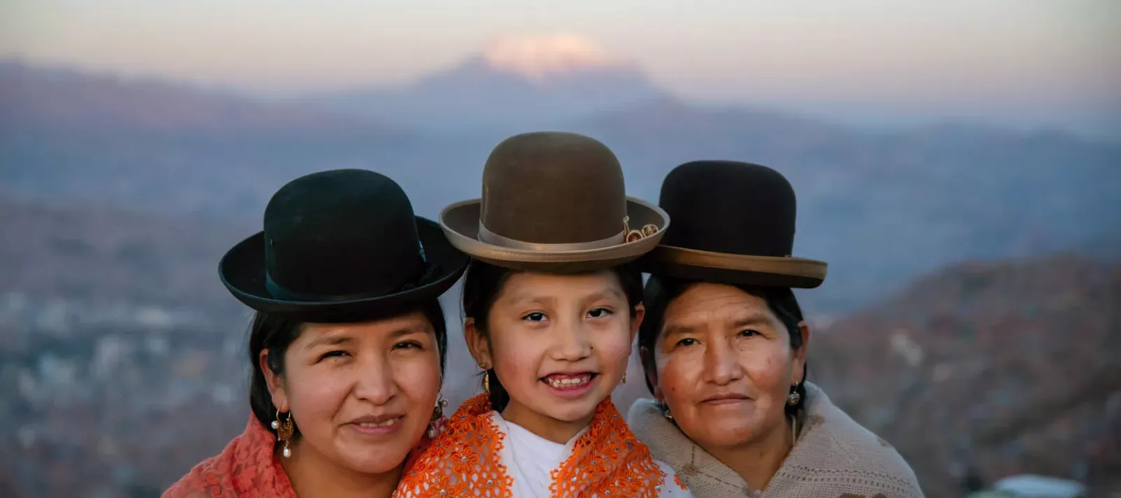 a family of woman gathered