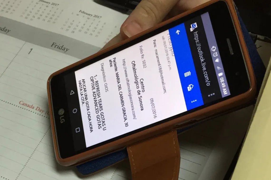 Interface of Prescrypto solution on mobile