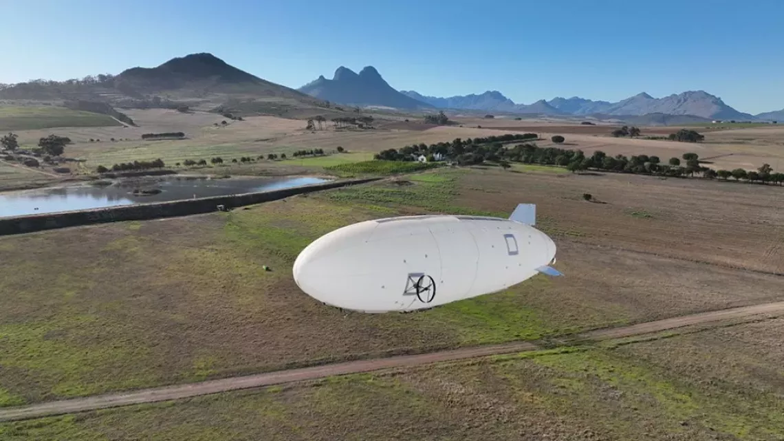 drone in the air over Africa