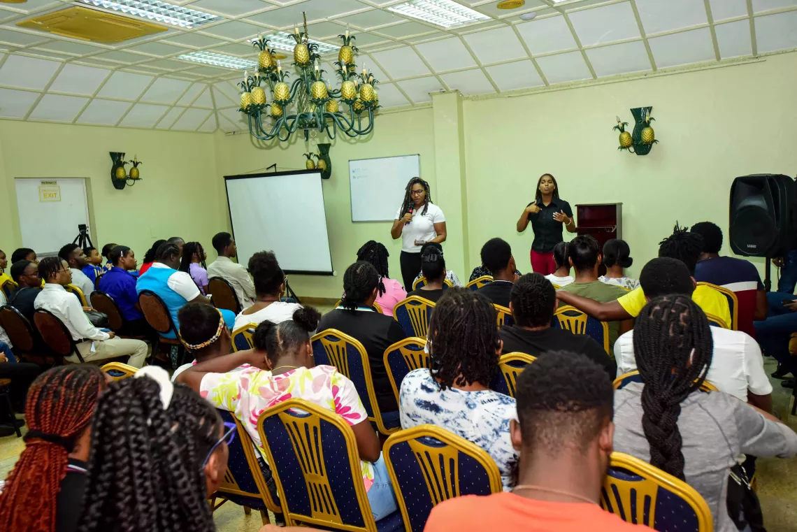 Young people in Jamaica sharing their insights to shape the content. 