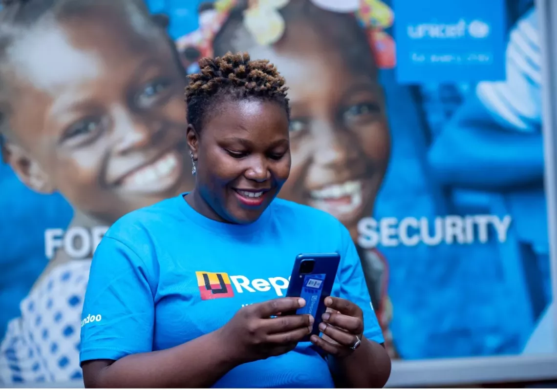 Woman using her cell phone