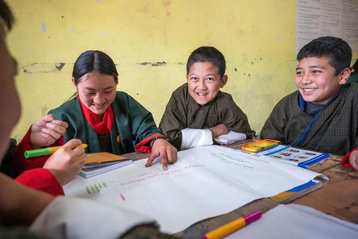 Students in Bhutan&nbsp;