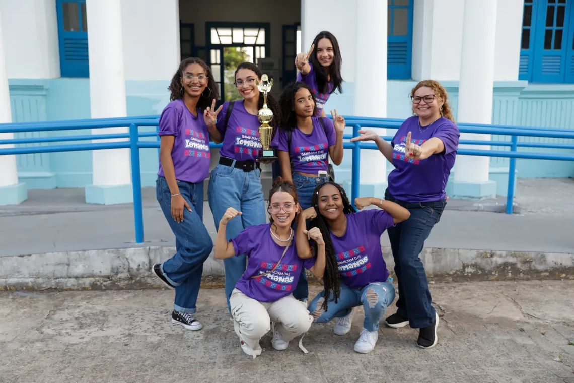 Florimar and her teammates celebrate being named one of the jury&rsquo;s selections at her first-ever game jam.