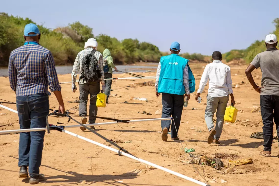 men walking in a dry climate