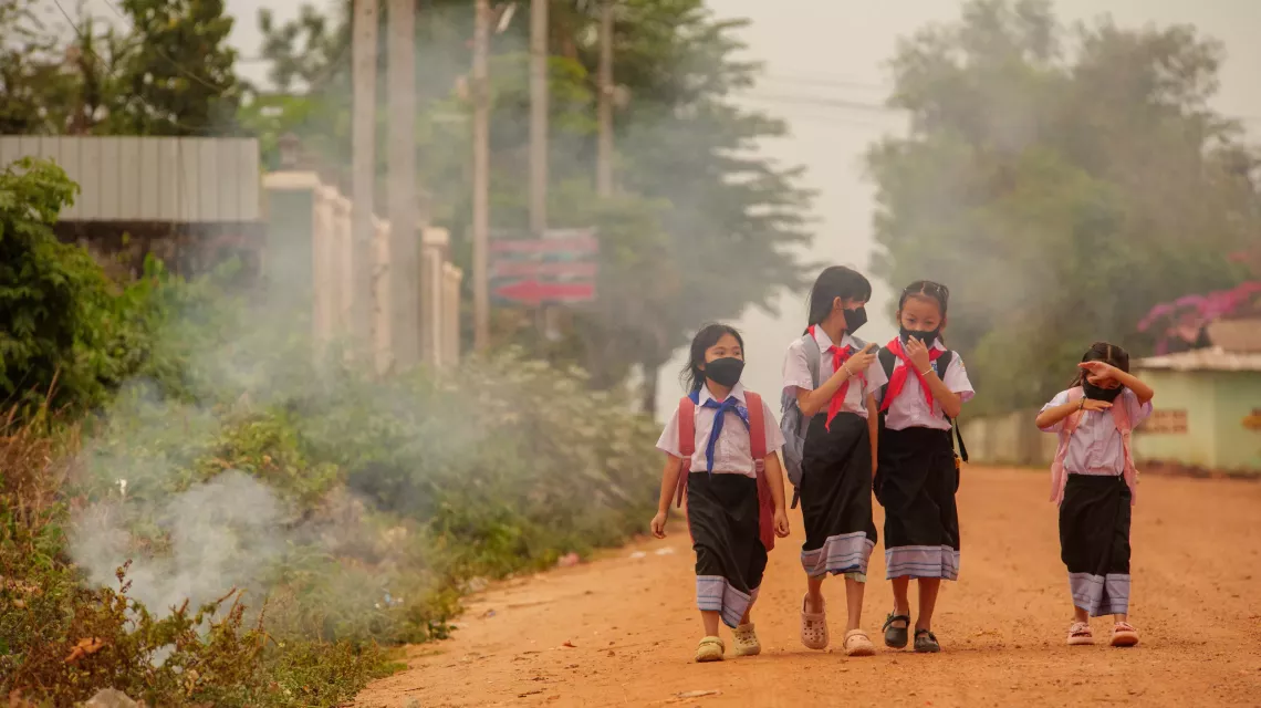 children walking to school