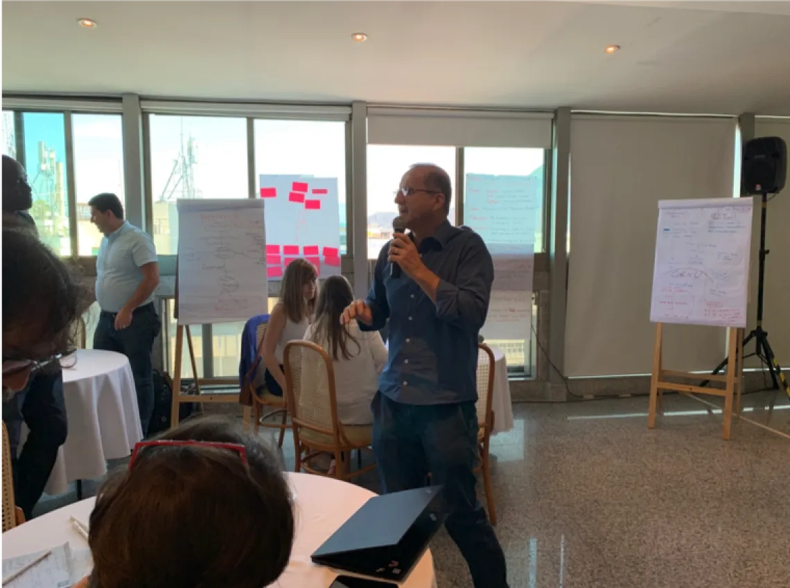 Participant from the Brazil Country Office sharing plans for piloting UPSHIFT in Brazil