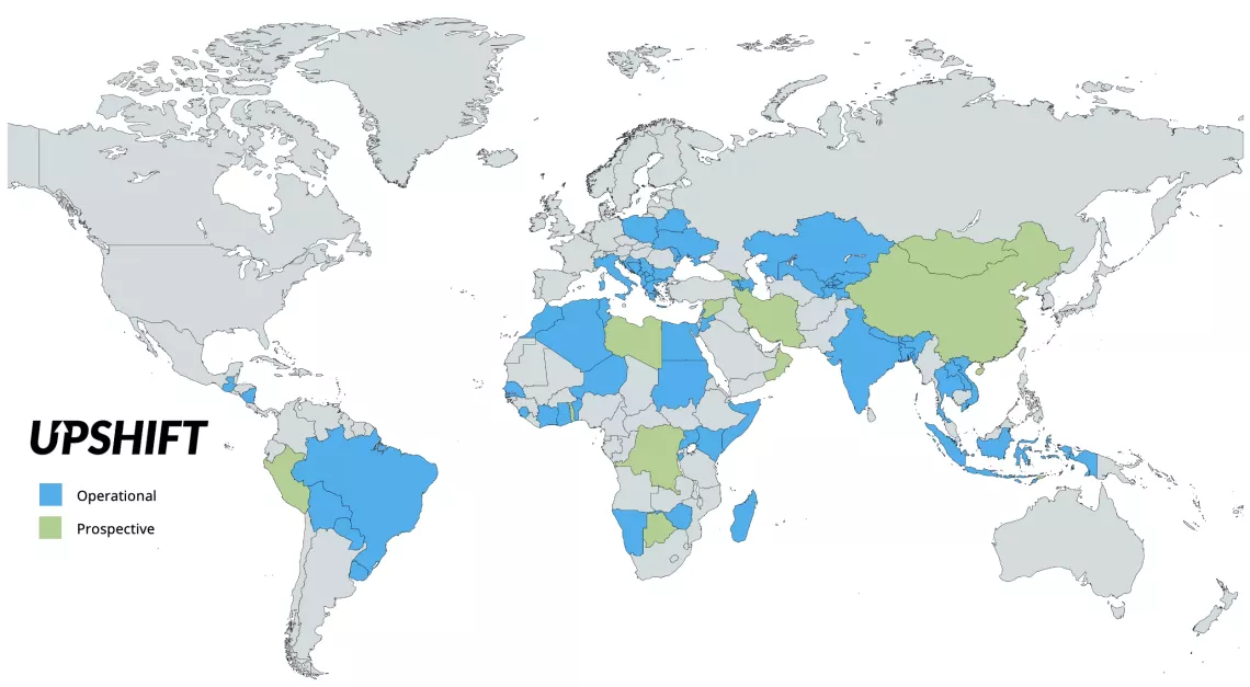 map where UPSHIFT operates