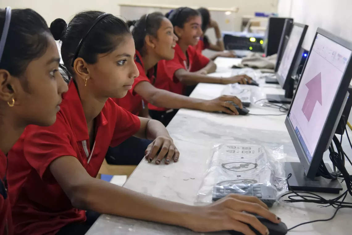 Girls on the computer