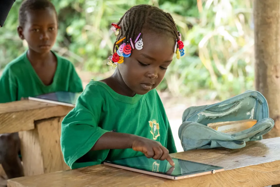 Children attending a clas