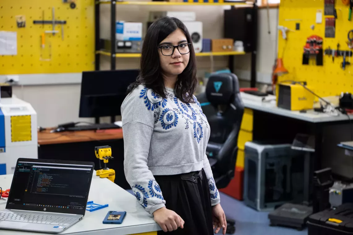 girl in workshop